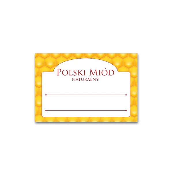 KPL. 36 ETYKIET SAMOPRZYLEPNYCH 60X40MM  *POLSKI MIÓD NATURALNY*