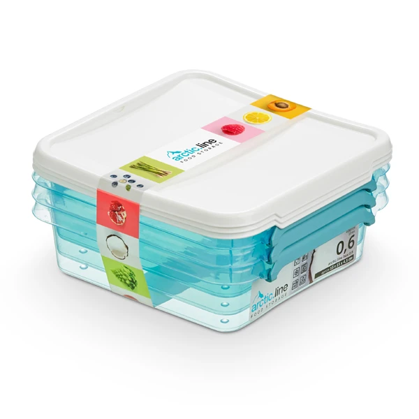 KPL. 3-POJEMNIKÓW *ARCTIC.LINE* 0,6L KWADRAT Z/P 3810