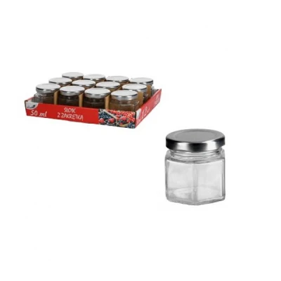 CH-SŁOIK 50ML SZEŚCIOKĄTNY Z ZAKRĘTKĄ 1523 /12/