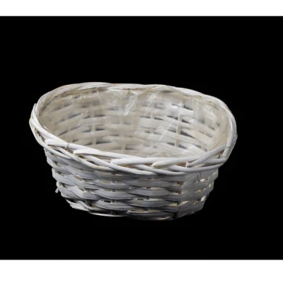 DM-KOSZYK WIKLINOWY OWAL BIAŁY MAŁY DM17D019