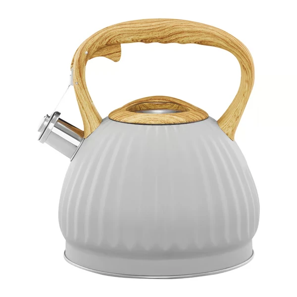 CZAJNIK STALOWY NIERDZEWNY 2,5L INDUKCJA GAZ SZARY Z GWIZDKIEM