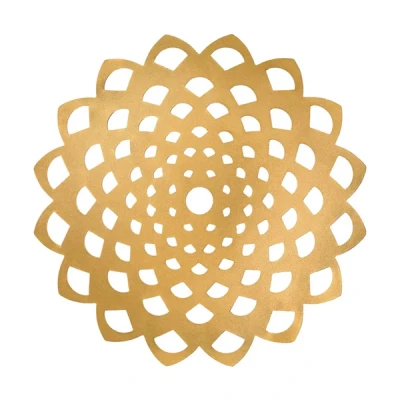 DAJ-MATA STOŁOWA 1SZT. PVC OKRĄGŁA ZŁOTA AŻUR 37089