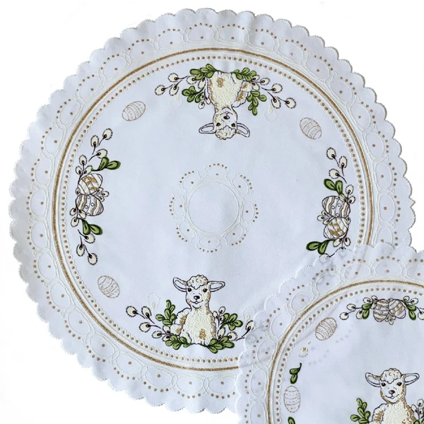 ROD-SERWETKA FI 45CM *WIELKANOC BARANEK* /5/ ZŁOTY