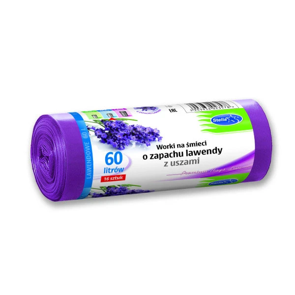 STELLA-WORKI NA ŚMIECI Z USZAMI LAWENDOWE 60L A'16 3578