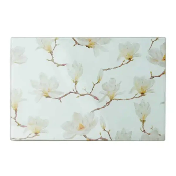 MON-DESKA SZKLANA MAŁA 20X30 KWIATY BIAŁY 1105