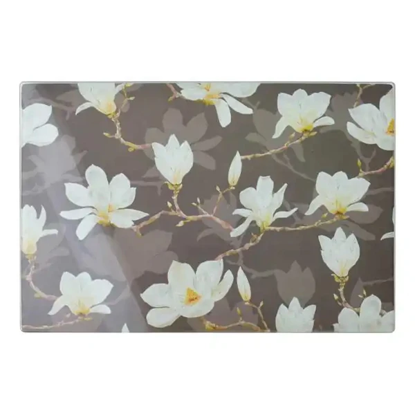 MON-DESKA SZKLANA MAŁA 20X30 KWIATY SZARY 1082