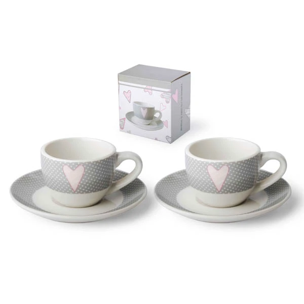 MON-KPL. 2-FILIŻANEK ZE SPODKAMI *AMELIE* ESPRESSO 8301