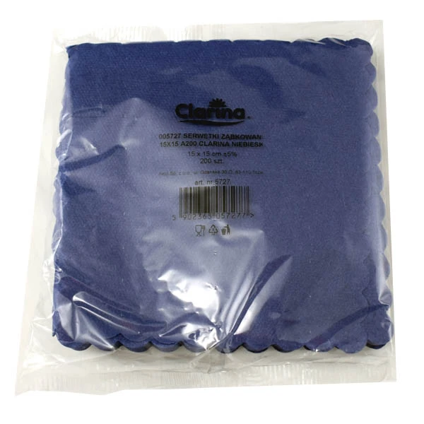 AKU-SERWETKA 15X15 A'200 ZĄBKOWANA NIEBIESKA