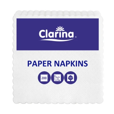 AKU-SERWETKA ZĄBKOWANA 15x15 '200 BIAŁE