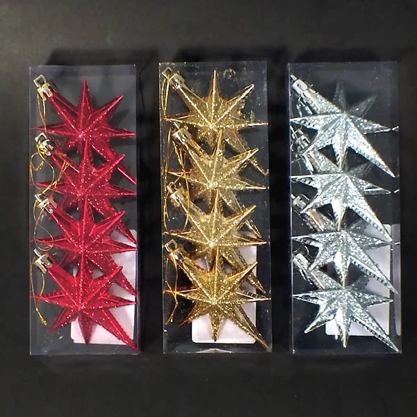 CH-KPL. 4 OZDÓB CHOINKOWYCH *GWIAZDKA* FI 10CM *BAI1147*