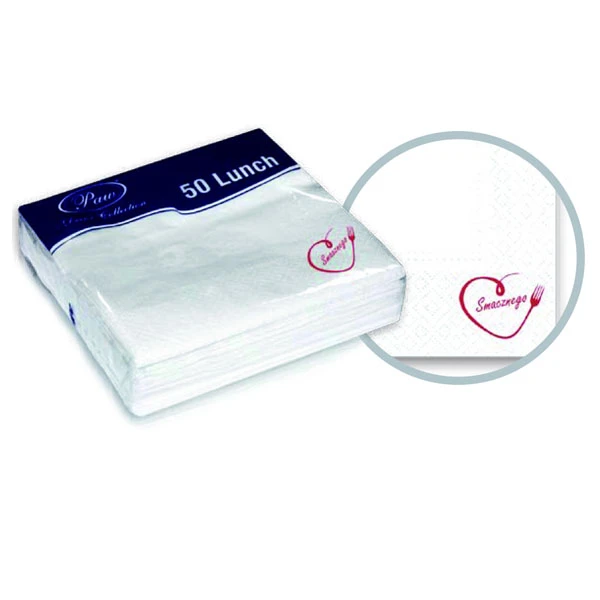 PAW-SERWETKI HORECA LUNCH 33X33 *BIAŁE-ENJOY YOUR MEAL* /50/