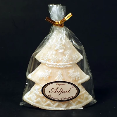 ADPAL-ŚWIECA CHOINKA MAŁA WZÓR SKANDYNAWSKI ECRU