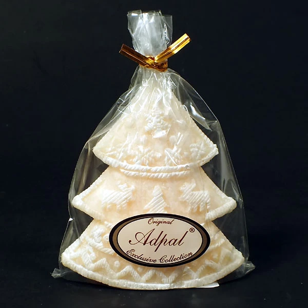 ADPAL-ŚWIECA CHOINKA MAŁA WZÓR SKANDYNAWSKI ECRU