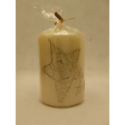 ADPAL-ŚWIECA KLUBOWA KL-3 *AŻUR GWIAZDA* MET.PERLA ECRU