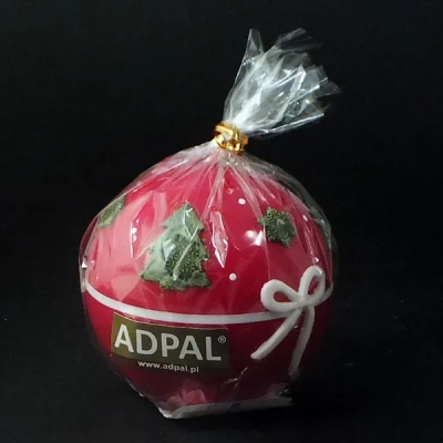 ADPAL-ŚWIECA KULA K-3 ŚWIĄTECZNY PREZENT LAKIER CZERWONA