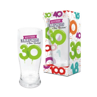 BG-SZKLANKA DO PIWA BALONIKI URODZINOWE *30*