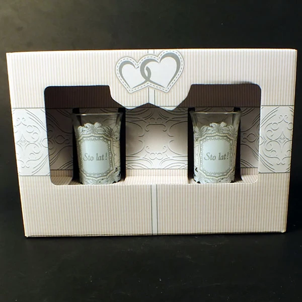 BG-ZESTAW 2 KIELISZKÓW WÓDKA ŚLUBNYCH *STO LAT*