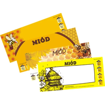 BIOWIN- ETYKIETA SAMOPRZYLEPNA  A'30  MIÓD