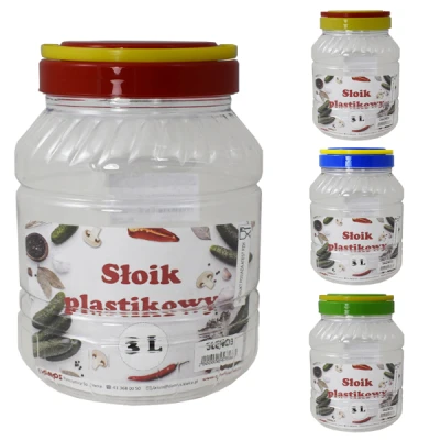 DOMOS-SŁOIK PLASTIKOWY Z WIECZKIEM 3L