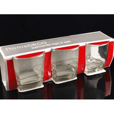 EM-EM-KPL. 3 SZKLANEK KWADRAT 250ML CHE006