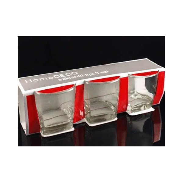 EM-EM-KPL. 3 SZKLANEK KWADRAT 250ML CHE006