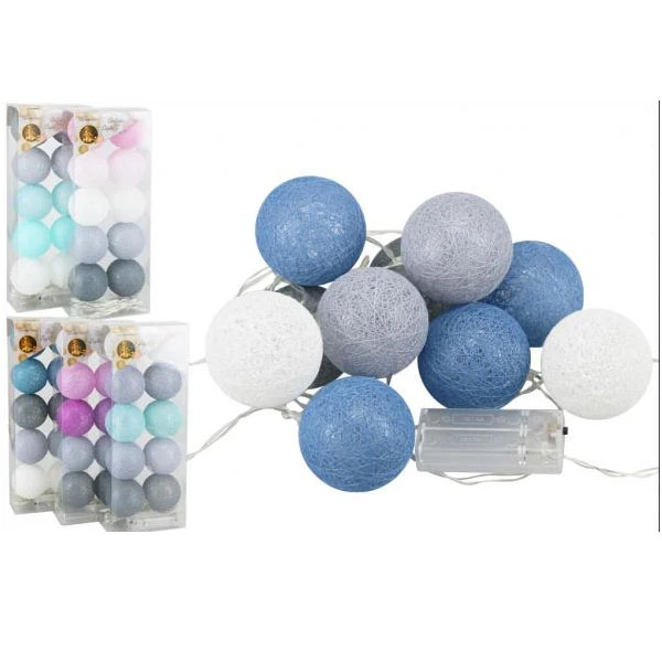EM-LAMPKI *COTTON BALLS* 10 LED KOLOR MCL116