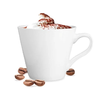 FILIŻANKA ZE SPODKIEM DO KAWY HERBATY PORCELANOWA 230ML BIAŁA KLASYCZNA