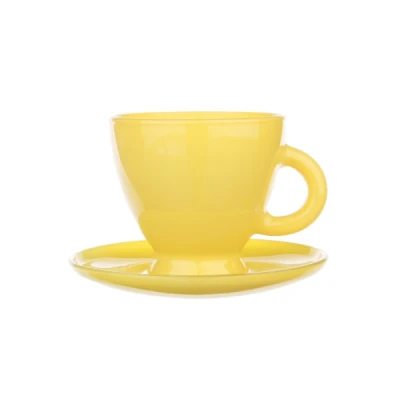 GLA-FILIŻANKA+SPODEK OWALNY ŻÓŁTA ROM