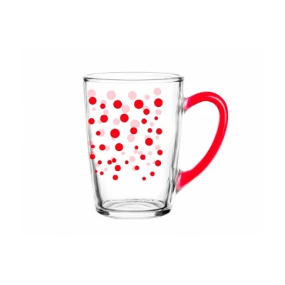 GLA-KUBEK LENA/ALA 300ML KROPKI+ UCHO CZERWONE