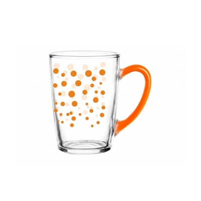 GLA-KUBEK LENA/ALA 300ML KROPKI+ UCHO POMARAŃCZ