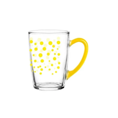 GLA-KUBEK LENA/ALA 300ML KROPKI+ UCHO ŻÓŁTE