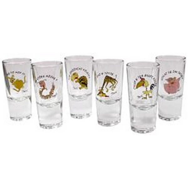 GLASMARK-6 KIELISZKÓW*LUFA UCHLANE ZWIERZAKI*