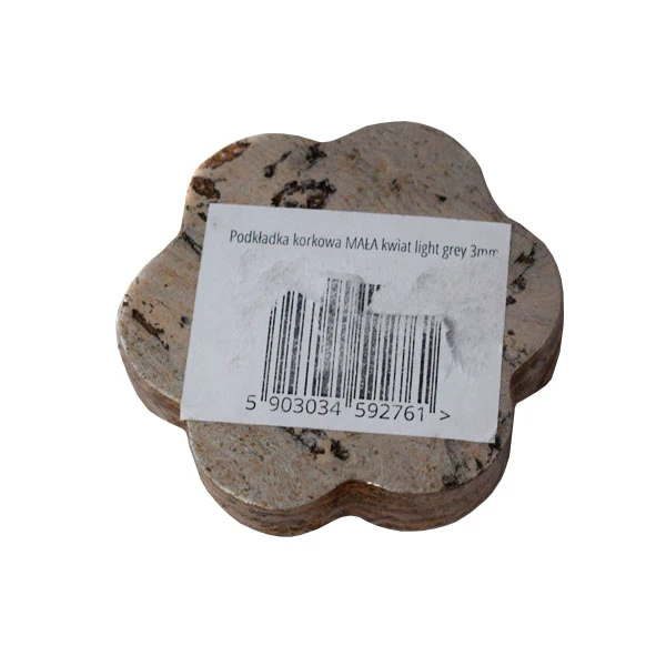 KOR-PODKŁADKA KORKOWA MAŁY KWIAT DEKOR LIGHT GREY 3MM  /4/