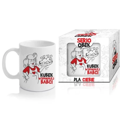 KUBEK PORCELANA *WSPANIAŁEJ BABCI*