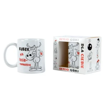 KUBEK PORCELANOWY *LOSIEMNASTKA* NOWY