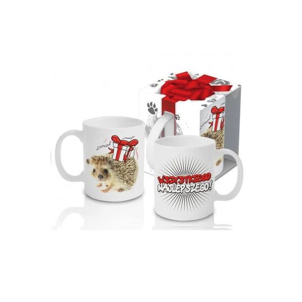 KUBEK PORCELANOWY ZWIERZAK *JEŻ-WSZYSTKIEGO NAJLEPSZEGO*