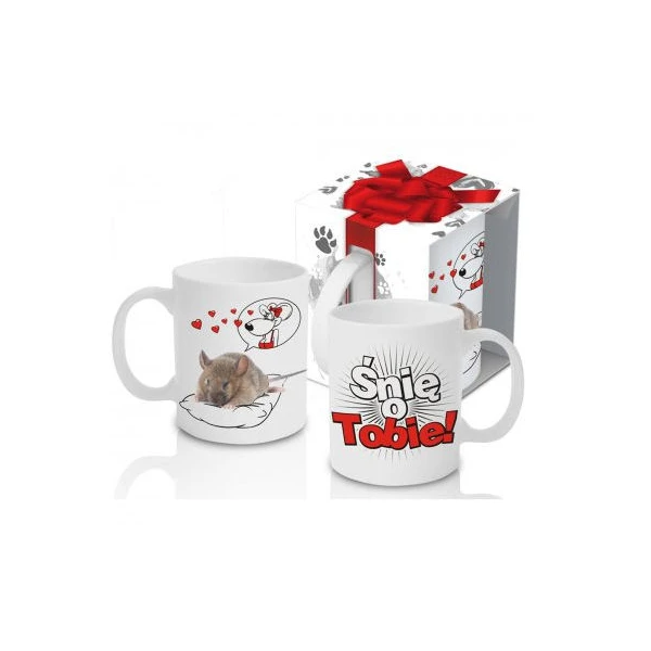KUBEK PORCELANOWY ZWIERZAK *MYSZ-ŚNIĘ O TOBIE*