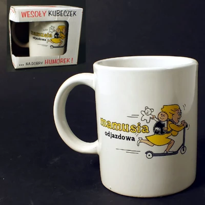 MMG-KUBEK CERAMICZNY *ODJAZDOWA MAMUSIA*