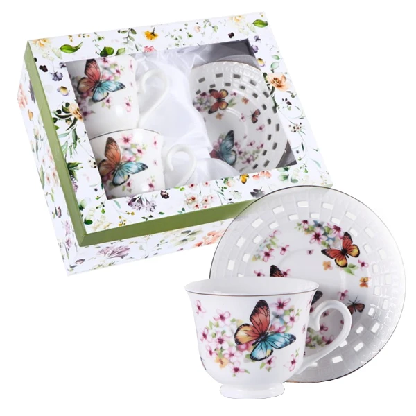VER-KPL. FILIŻANEK+SPODEK 6+6  *MARIPOSA*