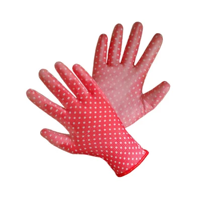 SIL-RĘKAWICE ROBOCZE RED/CZERWONE W BIAŁE KROPKI *9* /12/