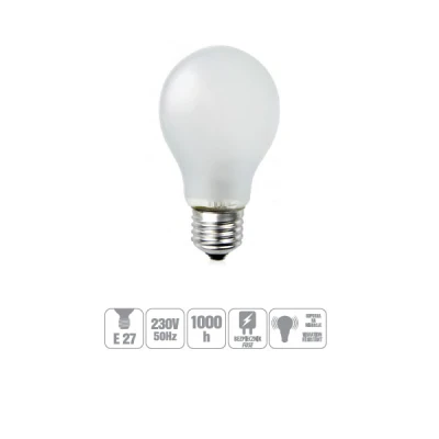 ŻARÓWKA WSTRZĄSOODPORNA GLIS-60FR 60W E27 A55 MATOWA