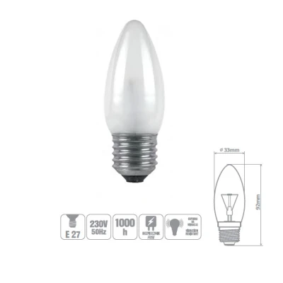 ŻARÓWKA WSTRZĄSOODPORNA OLIS-25FR 25W E27 ŚWIECA MATOWA