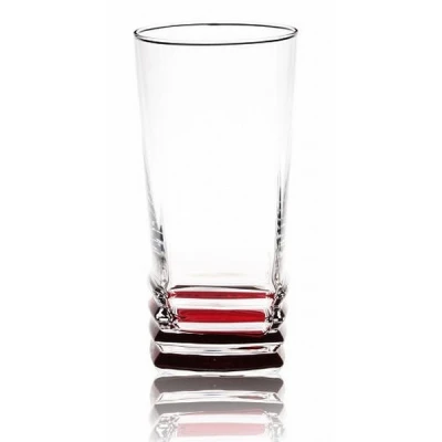 GLASMARK-SZKLANKA 300ML MALOWANY SPÓD CZERWONY