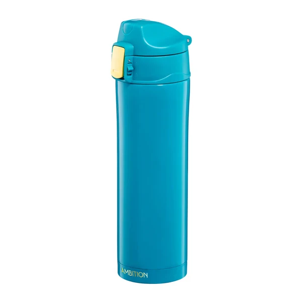 KUBEK TERMICZNY TURKUSOWY 0,42L Z BLOKADĄ NA NAPOJE DO SAMOCHODU