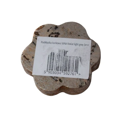 KOR-PODKŁADKA KORKOWA MAŁY KWIAT DEKOR LIGHT GREY 3MM  /4/