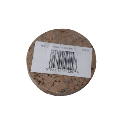 KOR-PODKŁADKA KORKOWA OKRĄGŁA MAŁA DEKOR CREAM 3MM  /4/