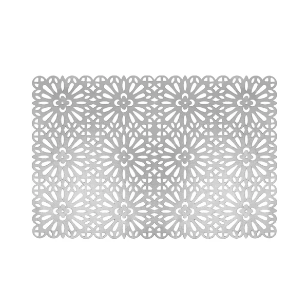 DAJ-MATA STOŁOWA 1SZT. PVC PROSTOKĄT SREBRNA AŻUR 37092