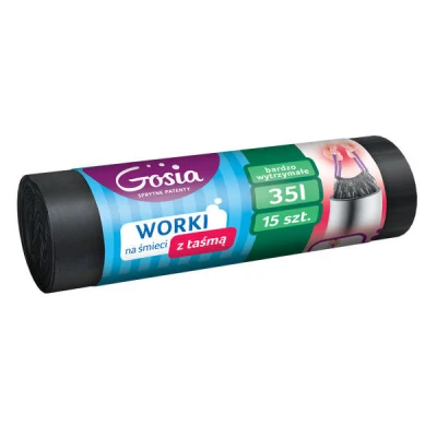 POLI-WORKI NA ŚMIECI *GOSIA* LDPE TAŚMA 60L/10SZT