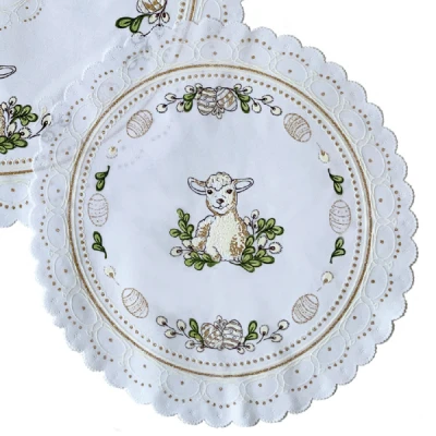 ROD-SERWETKA FI 35CM *WIELKANOC BARANEK* /6/ ZŁOTY