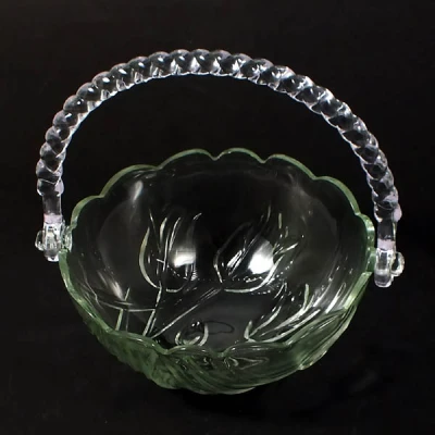 CH-KOSZYK SZKLANY Z RĄCZKĄ 15,5CM *TULIPAN* 1668